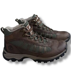 Timberland Mt. Maddsen Mid Waterproof Hiking Boots Mens 8.5 Brown Green A1WL7